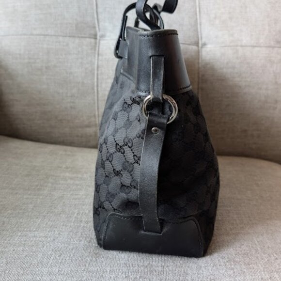 GUCCI GG Canvas Leather-Trimmed Tote - Picture 2 of 7